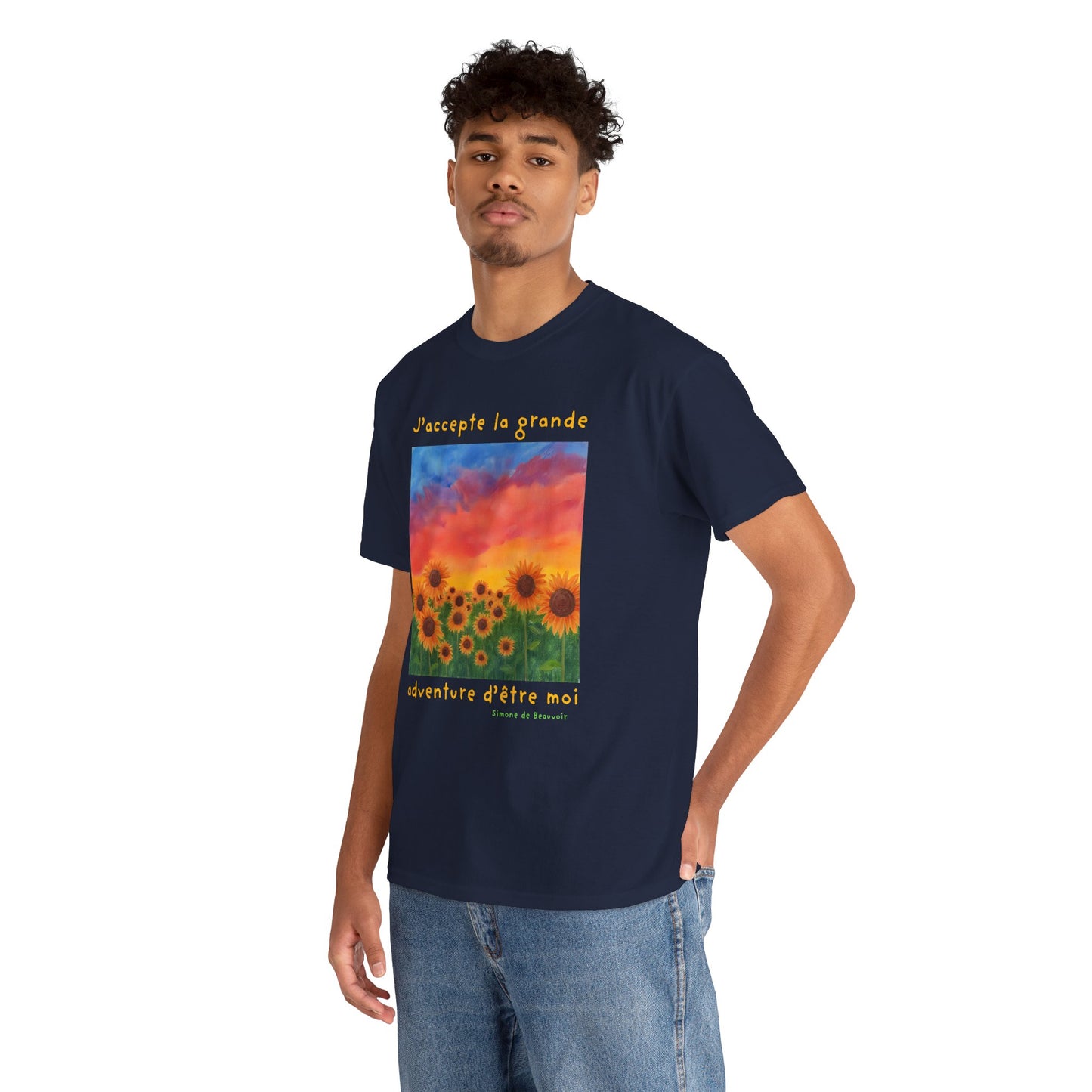 J'accepte la grande aventure d'être moi (I accept the great adventure of being me) - Simone De Beauvoir  T-shirt