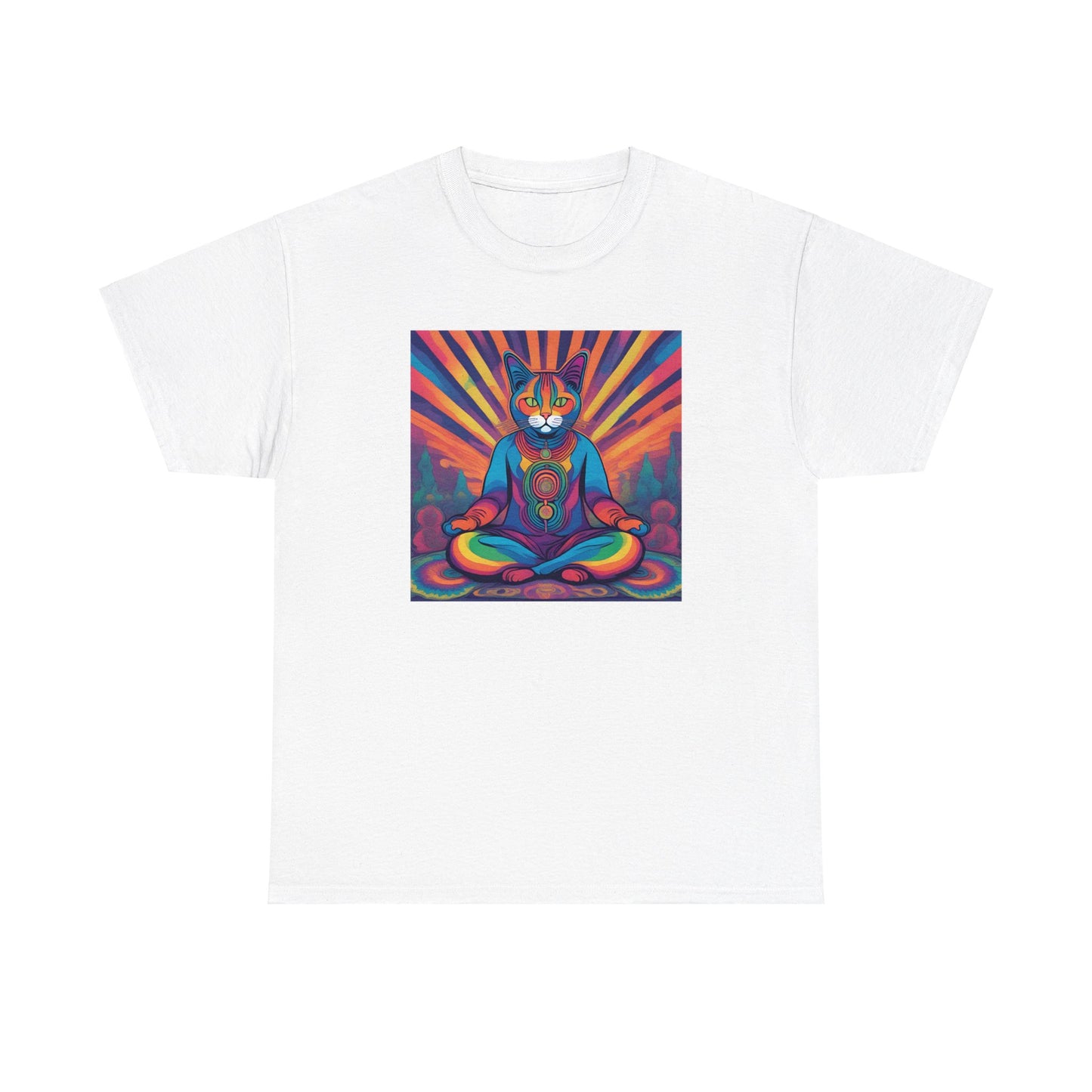 Psychedelic Cat Meditating T-shirt