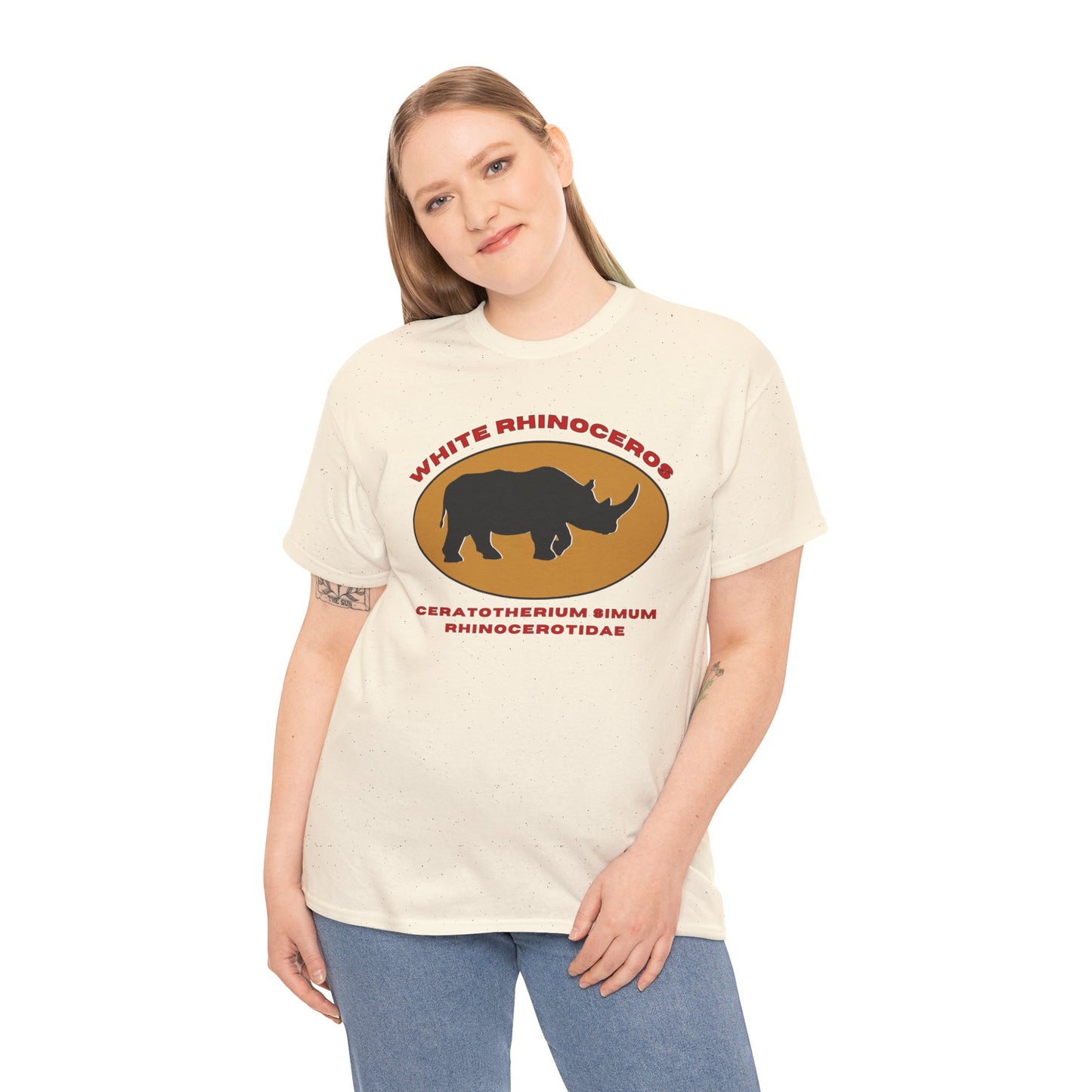 White Rhinoceros with Scientific Names T-shirt