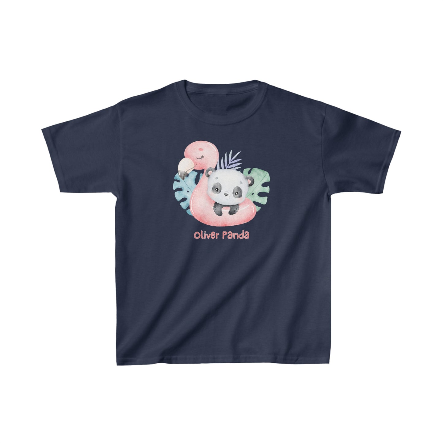 Adorable Oliver Panda with Swan - Kids Heavy Cotton™ Tee