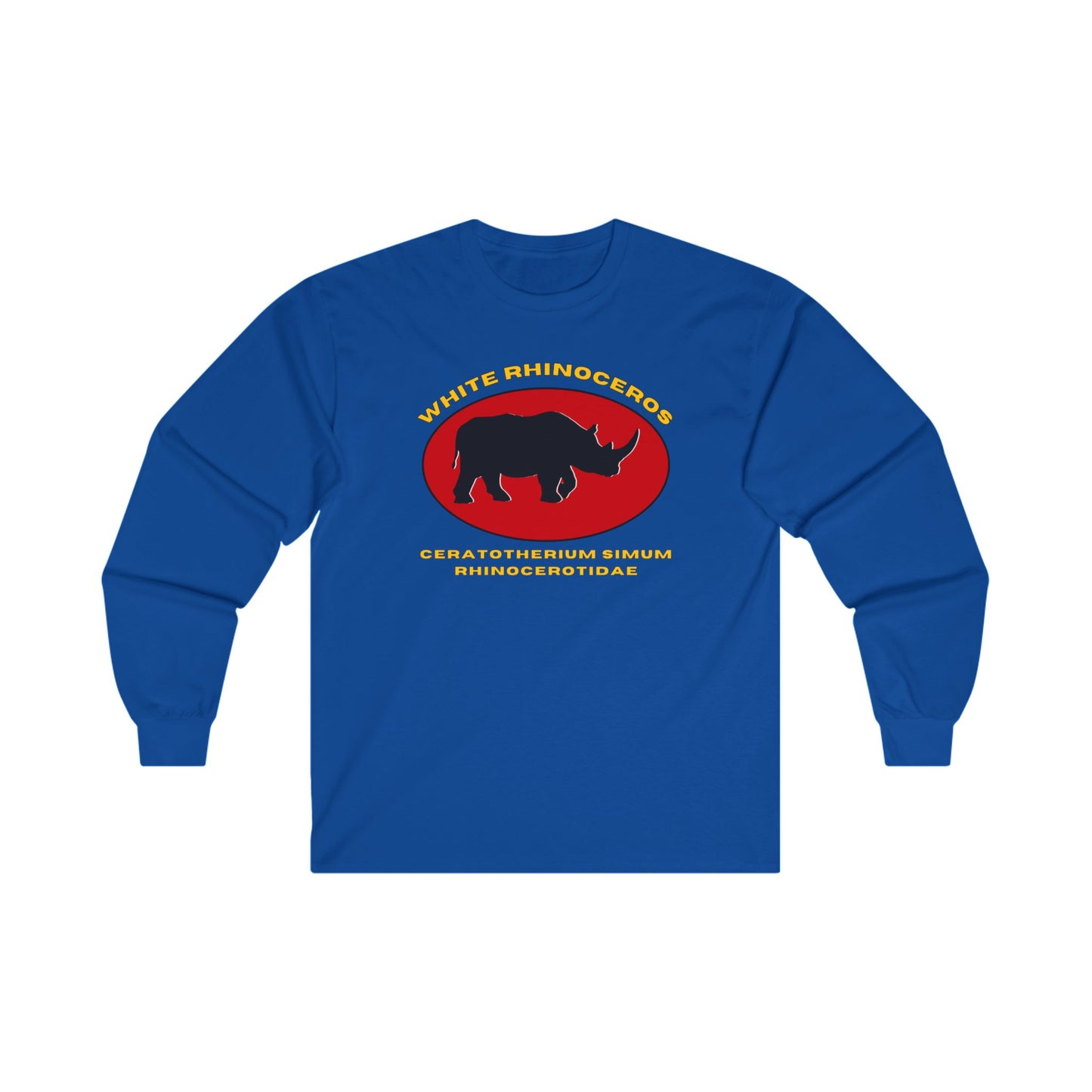 White Rhinoceros with Scientific Names - Long Sleeve Tee