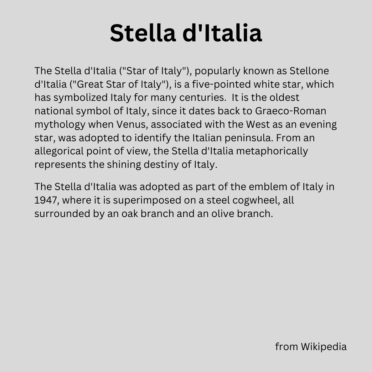 Stella d'Italia (Star of Italy) - Long Sleeve Tee