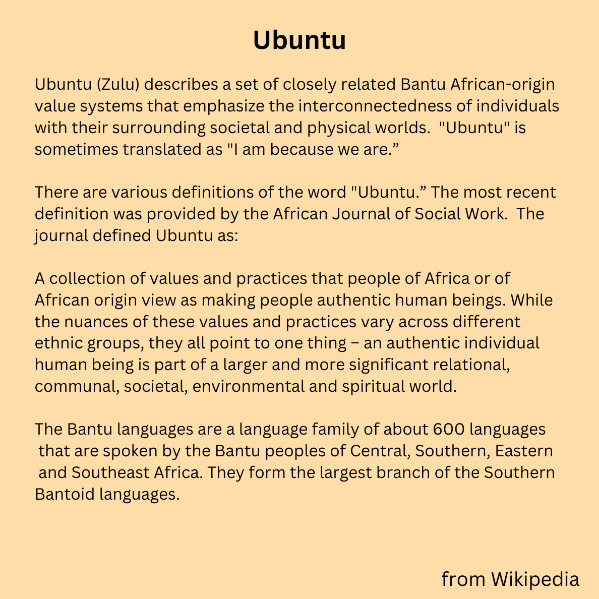 Ubuntu (I am because we are) T-shirt