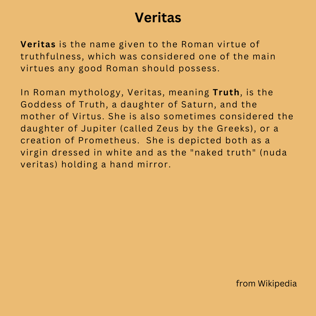 Veritas ("Truth") T-shirt